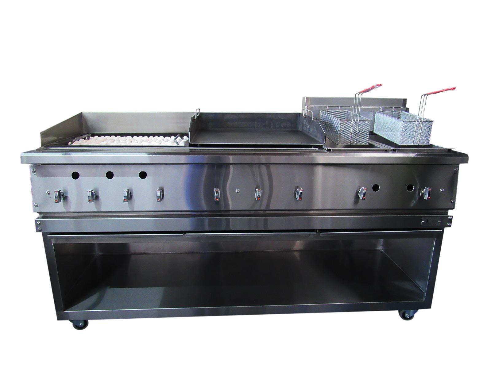 TIPO 23: EQUIPO MIXTO CON PARRILLA, PLANCHA Y FREIDORA DOBLE